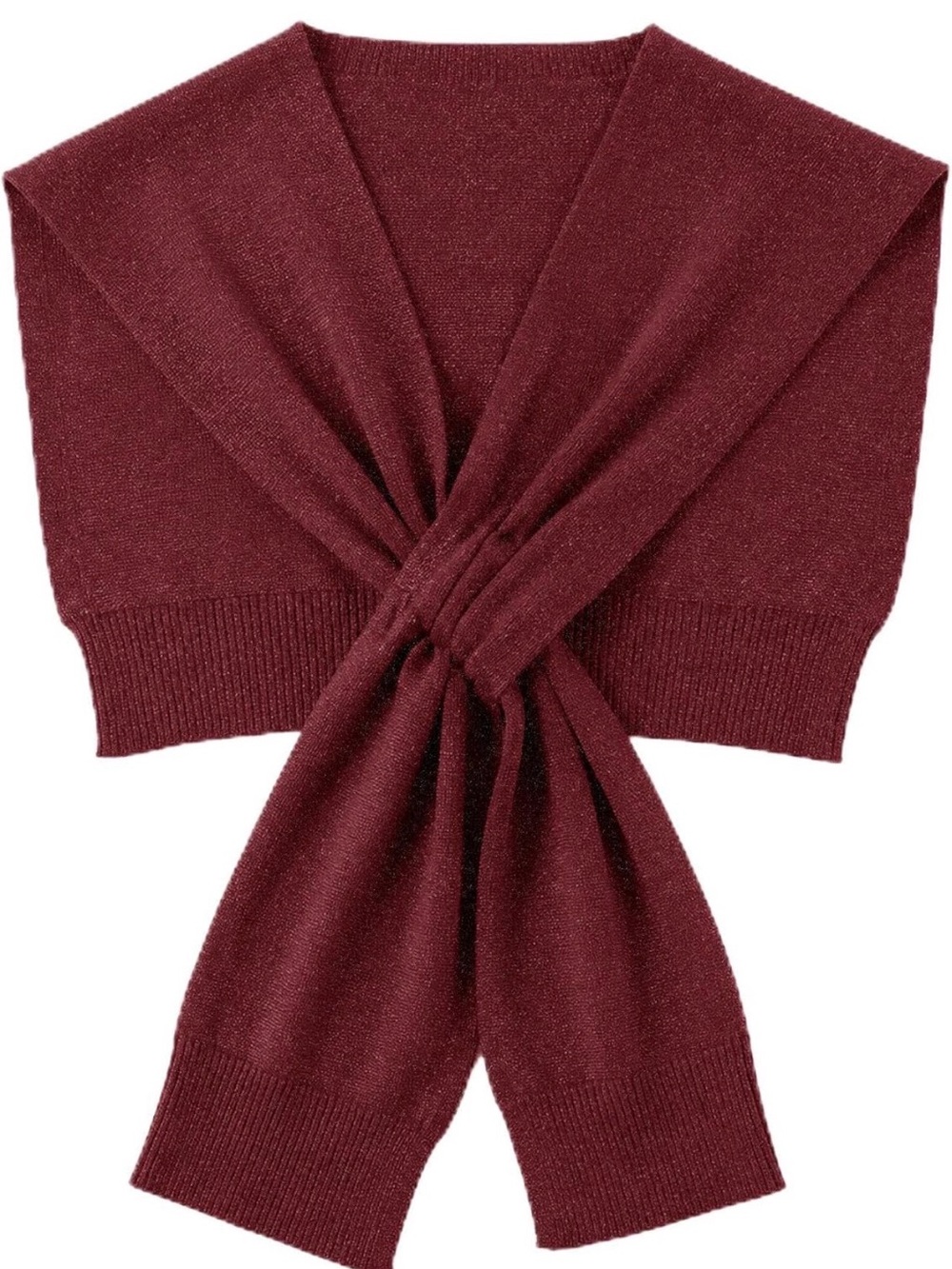 Women's Knit Wrap Scarf - Burgundy